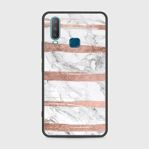 Vivo Y12 Cover - White Marble Series - HQ Ultra Shine Premium Infinity Glass Soft Silicon Borders Case