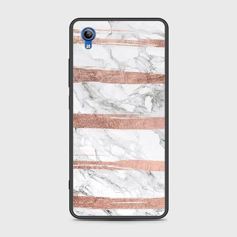 Vivo Y91C Cover - White Marble Series - HQ Ultra Shine Premium Infinity Glass Soft Silicon Borders Case