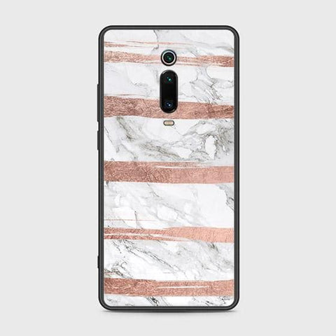 Xiaomi Mi 9T Cover - White Marble Series - HQ Ultra Shine Premium Infinity Glass Soft Silicon Borders Case