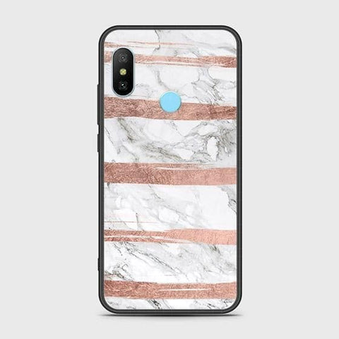 Xiaomi Redmi Note 6 Pro Cover - White Marble Series - HQ Ultra Shine Premium Infinity Glass Soft Silicon Borders Case