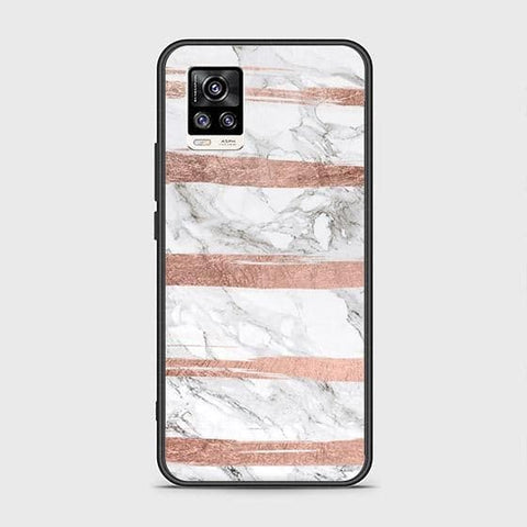 Vivo V20 Cover - White Marble Series - HQ Ultra Shine Premium Infinity Glass Soft Silicon Borders Case