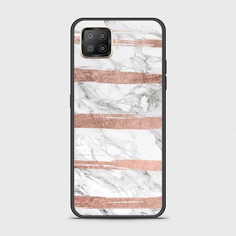 Oppo A93 Cover - White Marble Series - HQ Ultra Shine Premium Infinity Glass Soft Silicon Borders Case