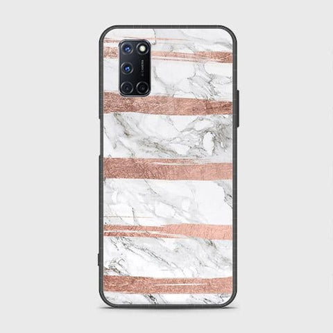 Oppo A72 Cover - White Marble Series - HQ Ultra Shine Premium Infinity Glass Soft Silicon Borders Case