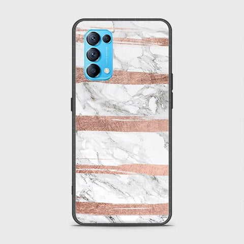 Oppo Find X3 Lite Cover - White Marble Series - HQ Ultra Shine Premium Infinity Glass Soft Silicon Borders Case