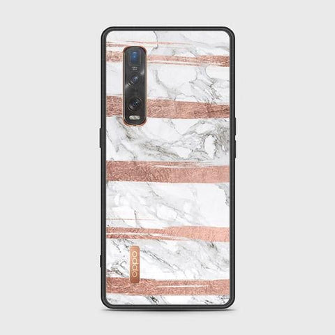 Oppo Find X2 Pro Cover - White Marble Series - HQ Ultra Shine Premium Infinity Glass Soft Silicon Borders Case