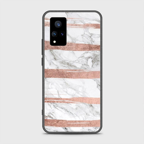 Vivo V21 Cover - White Marble Series - HQ Ultra Shine Premium Infinity Glass Soft Silicon Borders Case