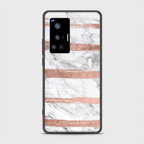 Vivo X70 Pro Cover - White Marble Series - HQ Ultra Shine Premium Infinity Glass Soft Silicon Borders Case