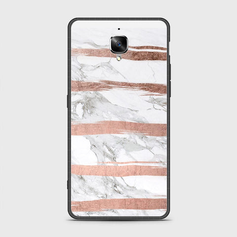 OnePlus 3 Cover- White Marble Series - HQ Ultra Shine Premium Infinity Glass Soft Silicon Borders Case