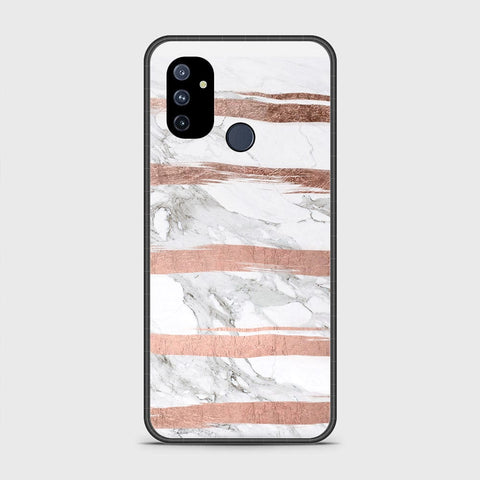 OnePlus Nord N100 Cover- White Marble Series - HQ Ultra Shine Premium Infinity Glass Soft Silicon Borders Case
