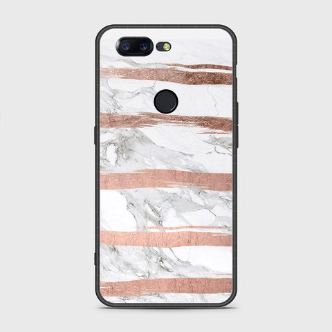 OnePlus 5T Cover- White Marble Series - HQ Ultra Shine Premium Infinity Glass Soft Silicon Borders Case