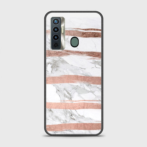 Tecno Camon 17 Cover - White Marble Series - HQ Ultra Shine Premium Infinity Glass Soft Silicon Borders Case