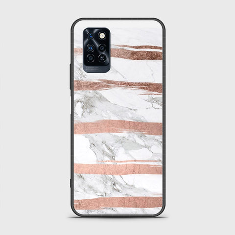 Infinix Note 10 Pro Cover- White Marble Series - HQ Ultra Shine Premium Infinity Glass Soft Silicon Borders Case