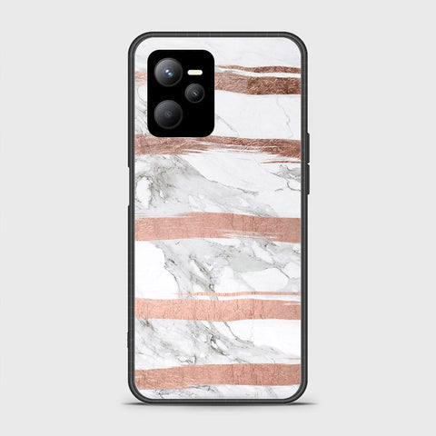 Realme C35 Cover- White Marble Series - HQ Ultra Shine Premium Infinity Glass Soft Silicon Borders Case