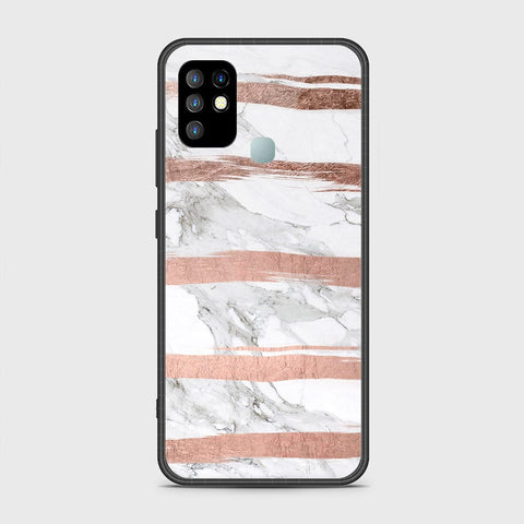 Infinix Hot 10 Cover- White Marble Series - HQ Ultra Shine Premium Infinity Glass Soft Silicon Borders Case