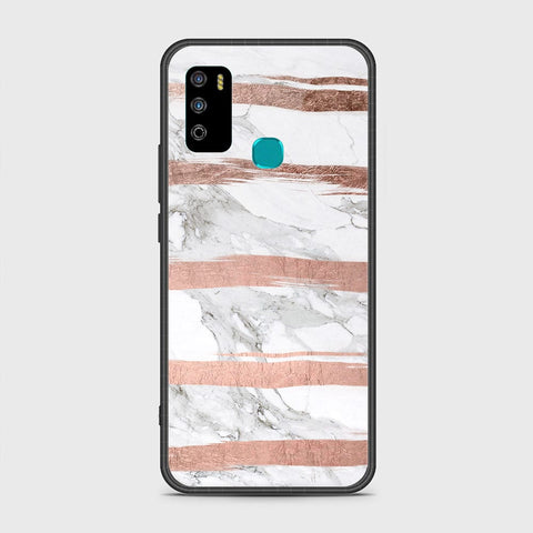 Infinix Hot 9 Play Cover- White Marble Series - HQ Ultra Shine Premium Infinity Glass Soft Silicon Borders Case