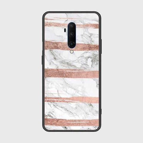 OnePlus 7T Pro Cover - White Marble Series - HQ Ultra Shine Premium Infinity Glass Soft Silicon Borders Case