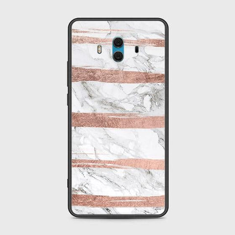 Huawei Mate 10 Cover - White Marble Series - HQ Ultra Shine Premium Infinity Glass Soft Silicon Borders Case