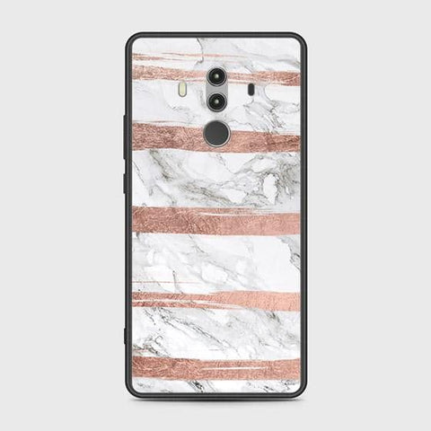 Huawei Mate 10 Pro Cover - White Marble Series - HQ Ultra Shine Premium Infinity Glass Soft Silicon Borders Case