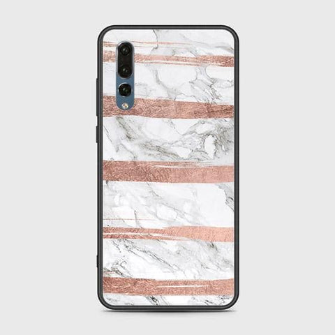 Huawei P20 Pro Cover - White Marble Series - HQ Ultra Shine Premium Infinity Glass Soft Silicon Borders Case