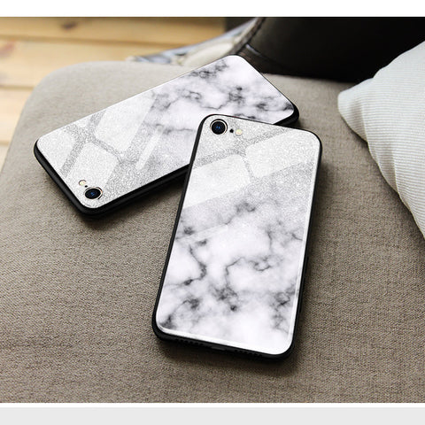 Vivo Y35m Plus Cover- White Marble Series - HQ Ultra Shine Premium Infinity Glass Soft Silicon Borders Case