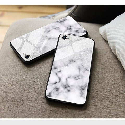 Huawei Y9 2019 Cover - White Marble Series - HQ Ultra Shine Premium Infinity Glass Soft Silicon Borders Case