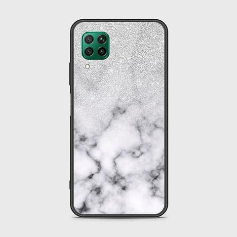 Huawei Nova 6 SE Cover - White Marble Series - HQ Ultra Shine Premium Infinity Glass Soft Silicon Borders Case