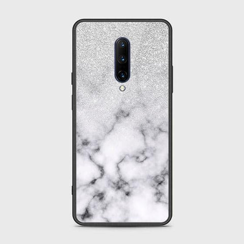 OnePlus 7 Pro Cover - White Marble Series - HQ Ultra Shine Premium Infinity Glass Soft Silicon Borders Case