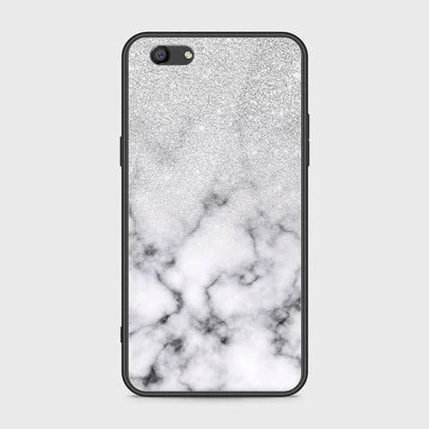 Oppo A77 Cover - White Marble Series - HQ Ultra Shine Premium Infinity Glass Soft Silicon Borders Case