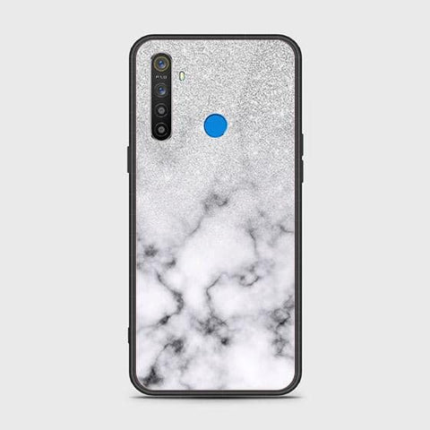 Realme 5i Cover - White Marble Series - HQ Ultra Shine Premium Infinity Glass Soft Silicon Borders Case