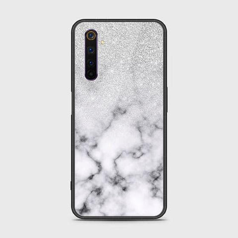 Realme 6 Pro Cover - White Marble Series - HQ Ultra Shine Premium Infinity Glass Soft Silicon Borders Case