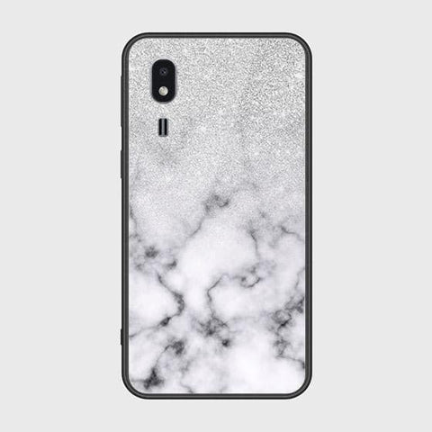 Samsung Galaxy A2 Core Cover - White Marble Series - HQ Ultra Shine Premium Infinity Glass Soft Silicon Borders Case