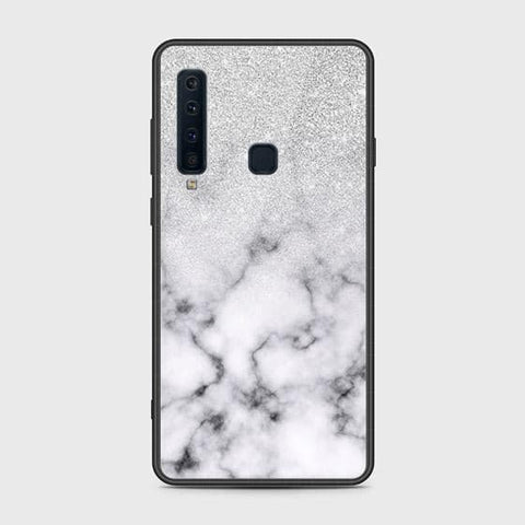 Samsung Galaxy A9 2018 Cover - White Marble Series - HQ Ultra Shine Premium Infinity Glass Soft Silicon Borders Case