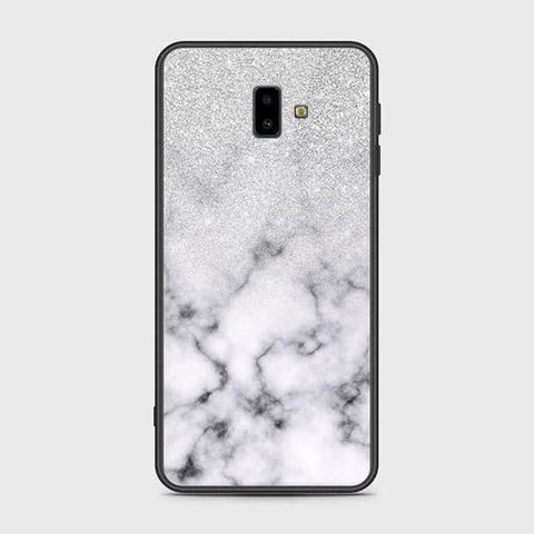 Samsung Galaxy J6 Plus 2018 Cover - White Marble Series - HQ Ultra Shine Premium Infinity Glass Soft Silicon Borders Case