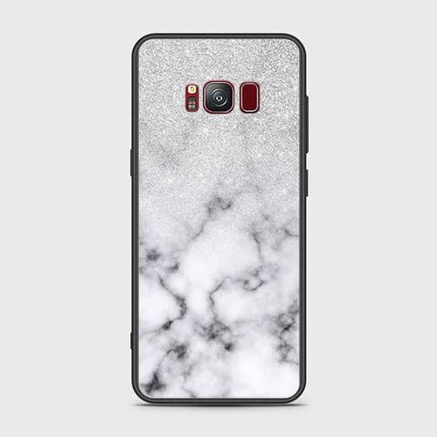 Samsung Galaxy S8 Plus Cover - White Marble Series - HQ Ultra Shine Premium Infinity Glass Soft Silicon Borders Case