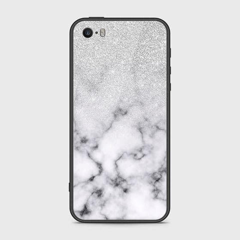 iPhone 5 Cover - White Marble Series - HQ Ultra Shine Premium Infinity Glass Soft Silicon Borders Case