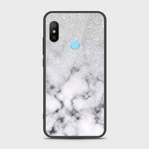 Xiaomi Redmi Note 6 Pro Cover - White Marble Series - HQ Ultra Shine Premium Infinity Glass Soft Silicon Borders Case