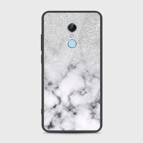 Xiaomi Redmi Note 5 / Redmi 5 Plus Cover - White Marble Series - HQ Ultra Shine Premium Infinity Glass Soft Silicon Borders Case