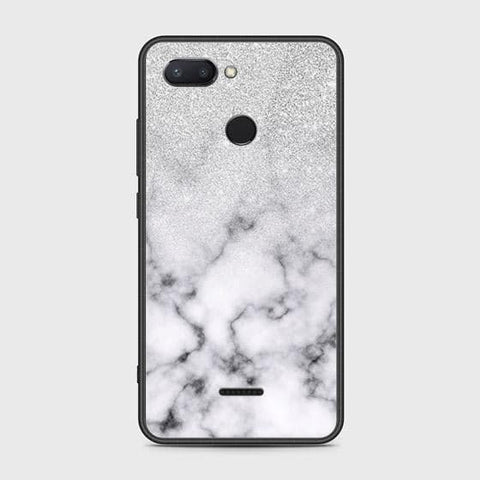 Xiaomi Redmi 6 Cover - White Marble Series - HQ Ultra Shine Premium Infinity Glass Soft Silicon Borders Case