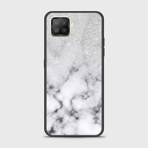 Oppo Reno 4 Lite Cover - White Marble Series - HQ Ultra Shine Premium Infinity Glass Soft Silicon Borders Case