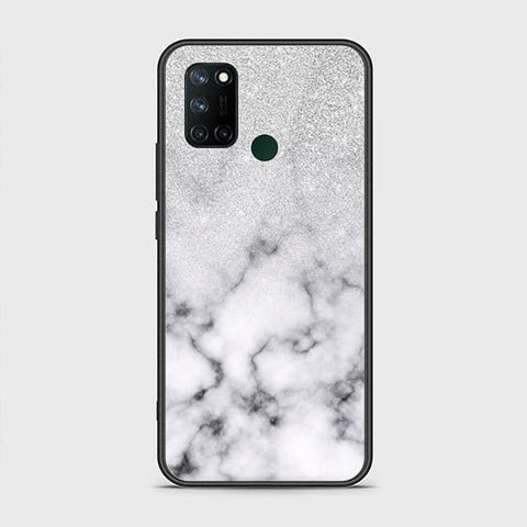 Realme C17 Cover - White Marble Series - HQ Ultra Shine Premium Infinity Glass Soft Silicon Borders Case