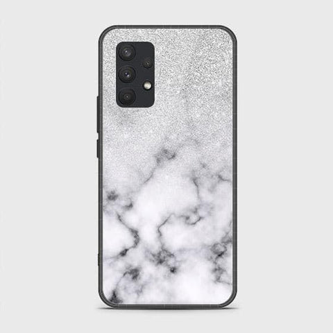 Samsung Galaxy A32 4G Cover - White Marble Series - HQ Ultra Shine Premium Infinity Glass Soft Silicon Borders Case