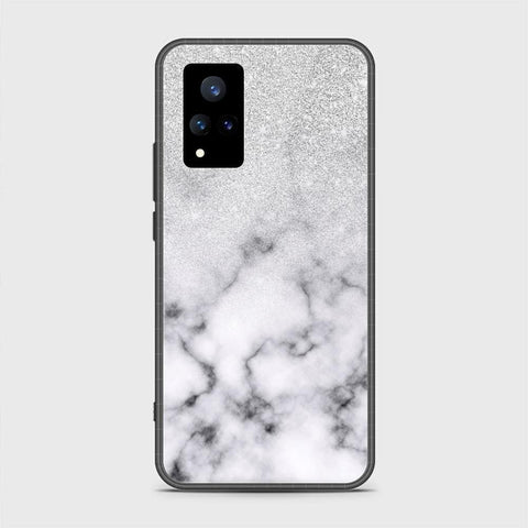 Vivo V21 Cover - White Marble Series - HQ Ultra Shine Premium Infinity Glass Soft Silicon Borders Case