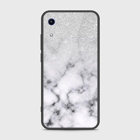 Huawei Honor 8A Cover - White Marble Series - HQ Ultra Shine Premium Infinity Glass Soft Silicon Borders Case