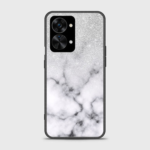 OnePlus Nord 2T Cover - White Marble Series - HQ Ultra Shine Premium Infinity Glass Soft Silicon Borders Case