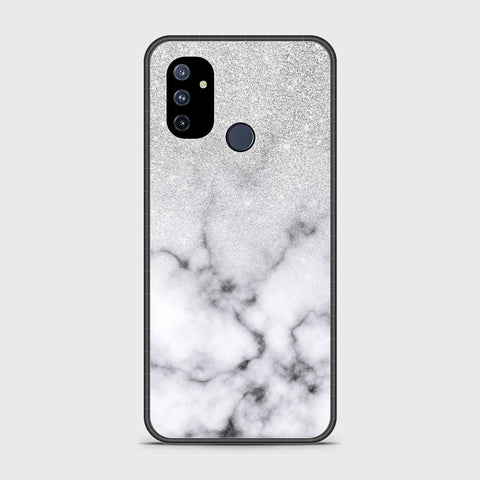 OnePlus Nord N100 Cover- White Marble Series - HQ Ultra Shine Premium Infinity Glass Soft Silicon Borders Case