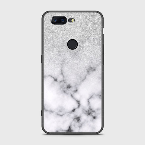 OnePlus 5T Cover- White Marble Series - HQ Ultra Shine Premium Infinity Glass Soft Silicon Borders Case