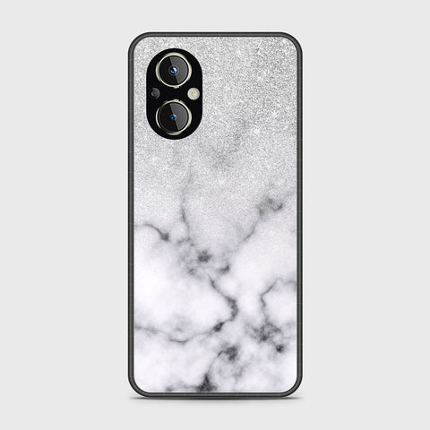 Oppo A96 5G Cover- White Marble Series - HQ Ultra Shine Premium Infinity Glass Soft Silicon Borders Case