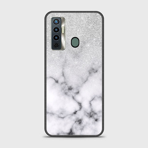 Tecno Camon 17 Cover - White Marble Series - HQ Ultra Shine Premium Infinity Glass Soft Silicon Borders Case