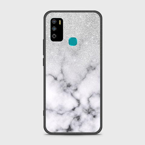 Infinix Hot 9 Play Cover- White Marble Series - HQ Ultra Shine Premium Infinity Glass Soft Silicon Borders Case