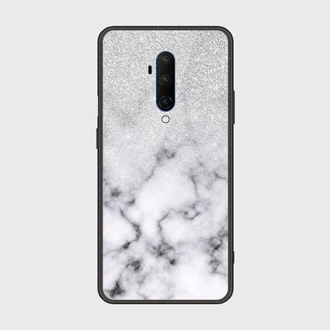 OnePlus 7T Pro Cover - White Marble Series - HQ Ultra Shine Premium Infinity Glass Soft Silicon Borders Case